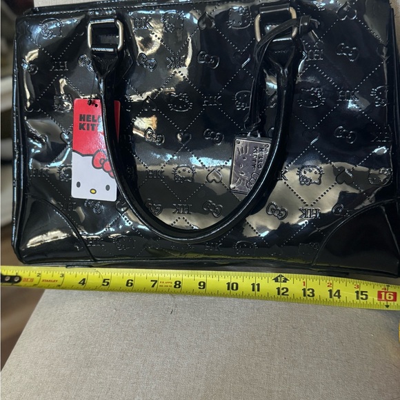 Sanrio Loungefly Embossed Hello kitty Tote Bag Black PVC Y2K - Picture 1 of 3
